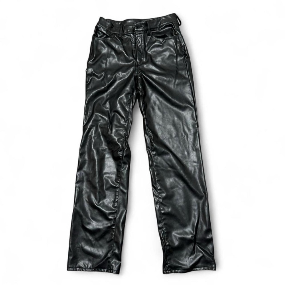 H&M Black Faux Leather Trousers